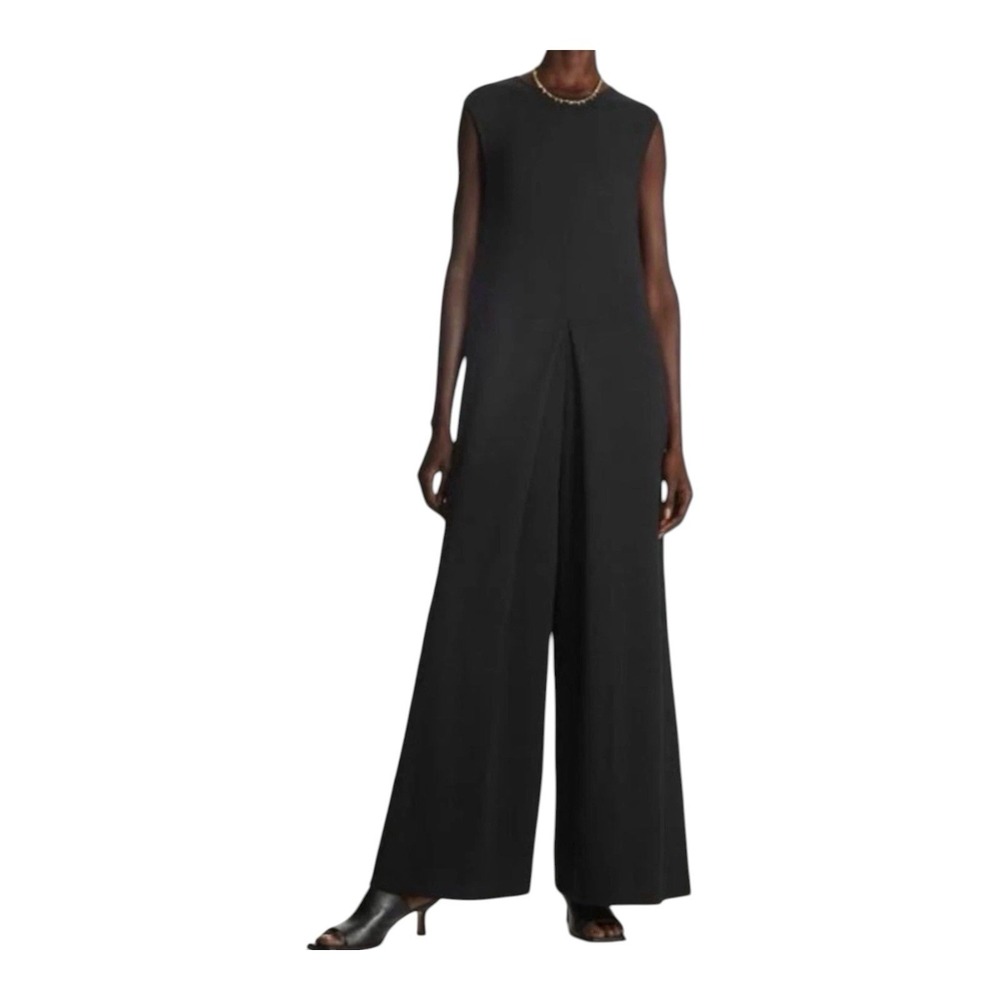 COS Black Sleeveless Wide-Leg Jumpsuit Sz Small Pockets Minimalist Lagenlook